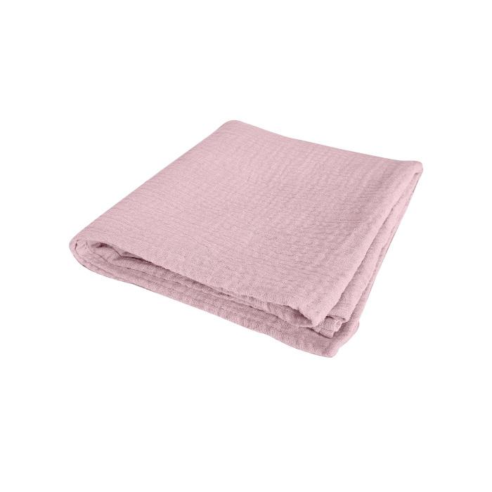 DRAP HOUSSE GAZE DE COTON 60X120CM ROSE