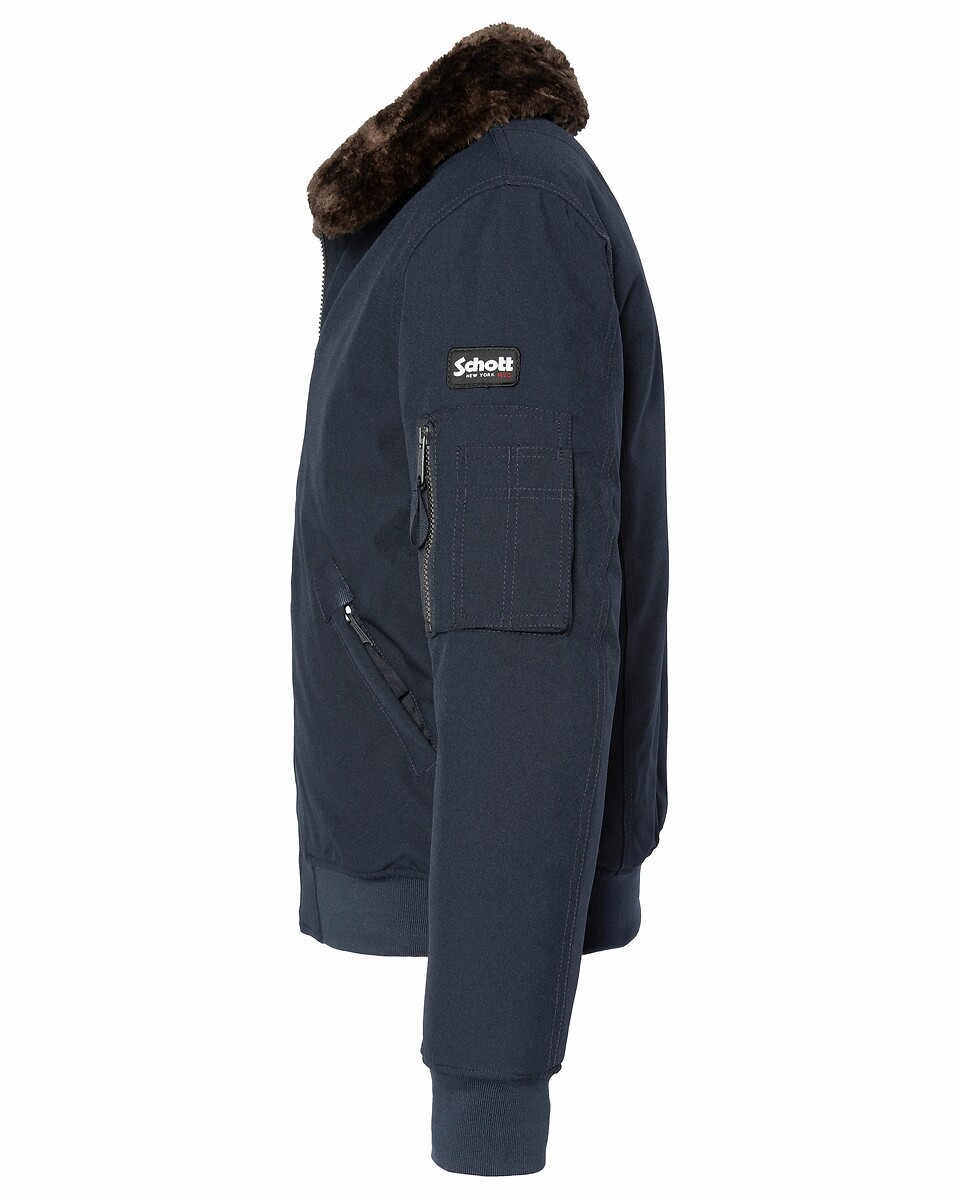 Jaqueta SCHOTT com gola removível, jaqueta bomber, estilo aeronáutico