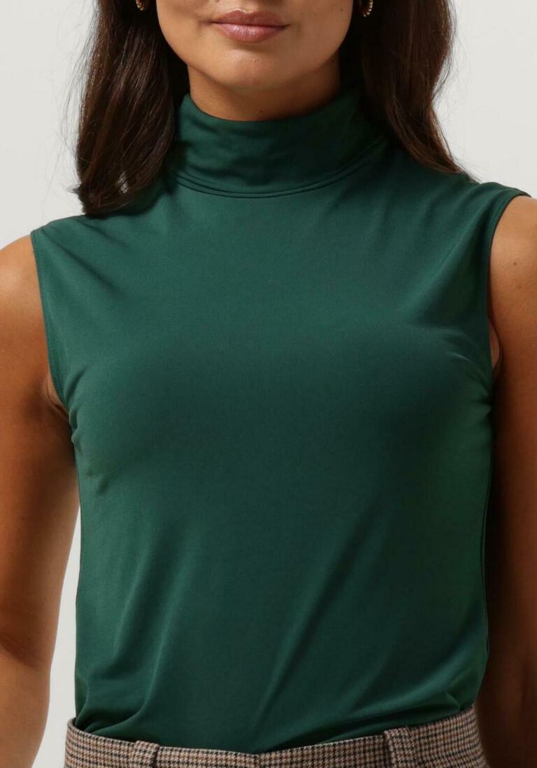 VANILIA donkergroene vanilia top uni sleeveless col