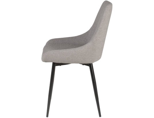 CONCEPT1 - Chaise Lot de 2 C. Bari gris clair tissu