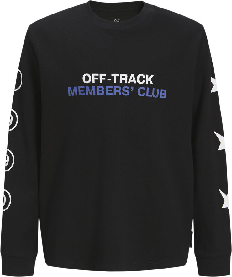 Jack & Jones JCOREFLEX TEE LS CREW NECK STYD AW Sort