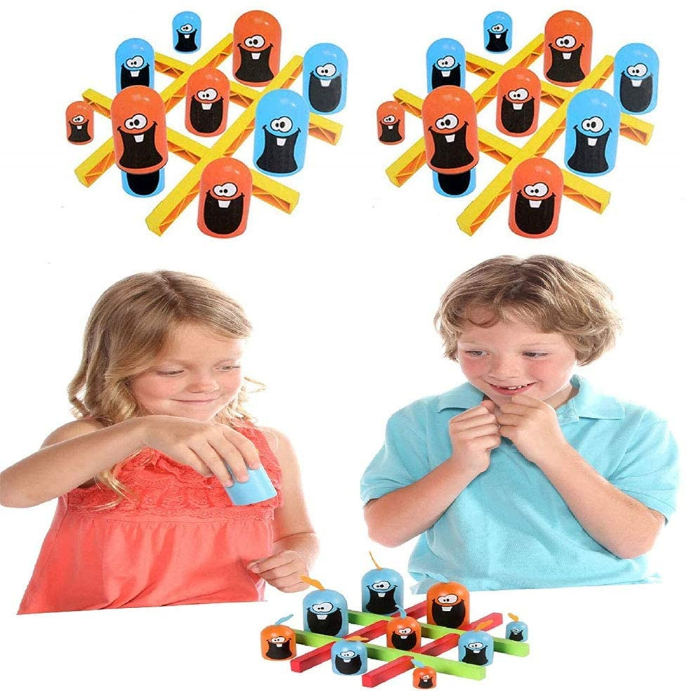 (22-tlg. Set) Tic Tac Toe Spiel Cartoon Gobble Strategisches Gesellschaftsspiel Gross isst Klein Drei Gewinnt