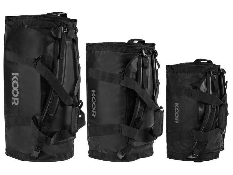 KOOR Duffle Bag Sooma 50 l, Schwarz Wasserabweisende Reisetasche