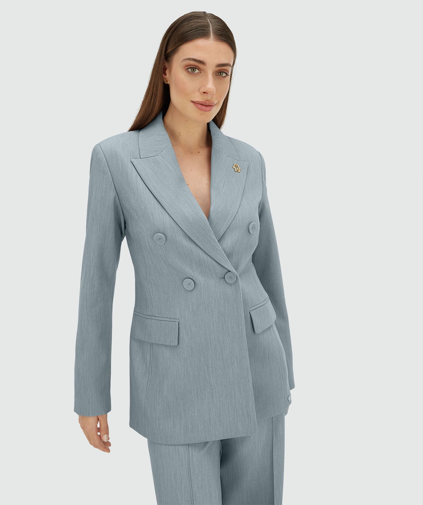 JV-KASSIDY fitted blazer - sky blue melange