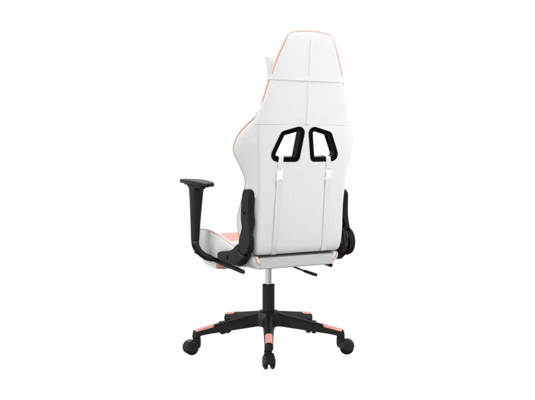 Chaise de jeu avec repose-pied Blanc et rose Similicuir