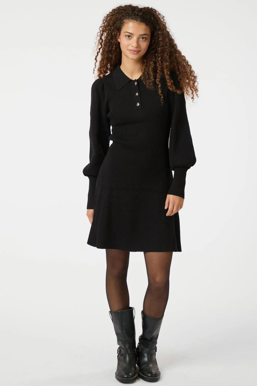Neo Noir Polli Rib Knit Dress 164503