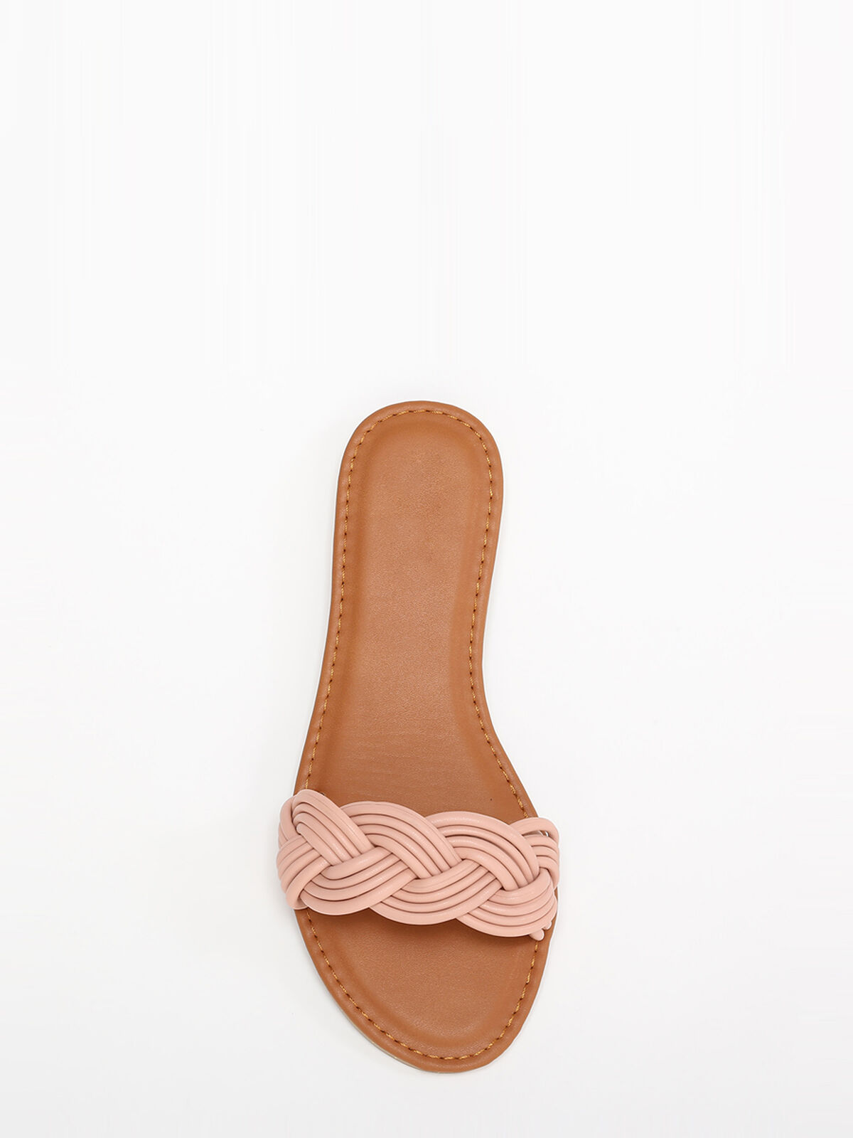 Mules à bride tressée- Rose