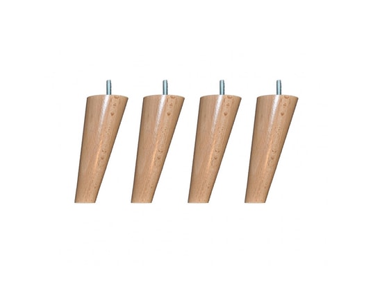 SOMEO - Pied scandinave bois (lot de 4) bois naturel 15 cm