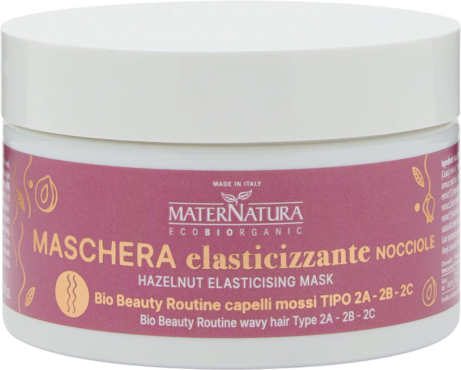 MaterNatura  Anti-Frizz Haarmaske mit Haselnuss, 200 ml
