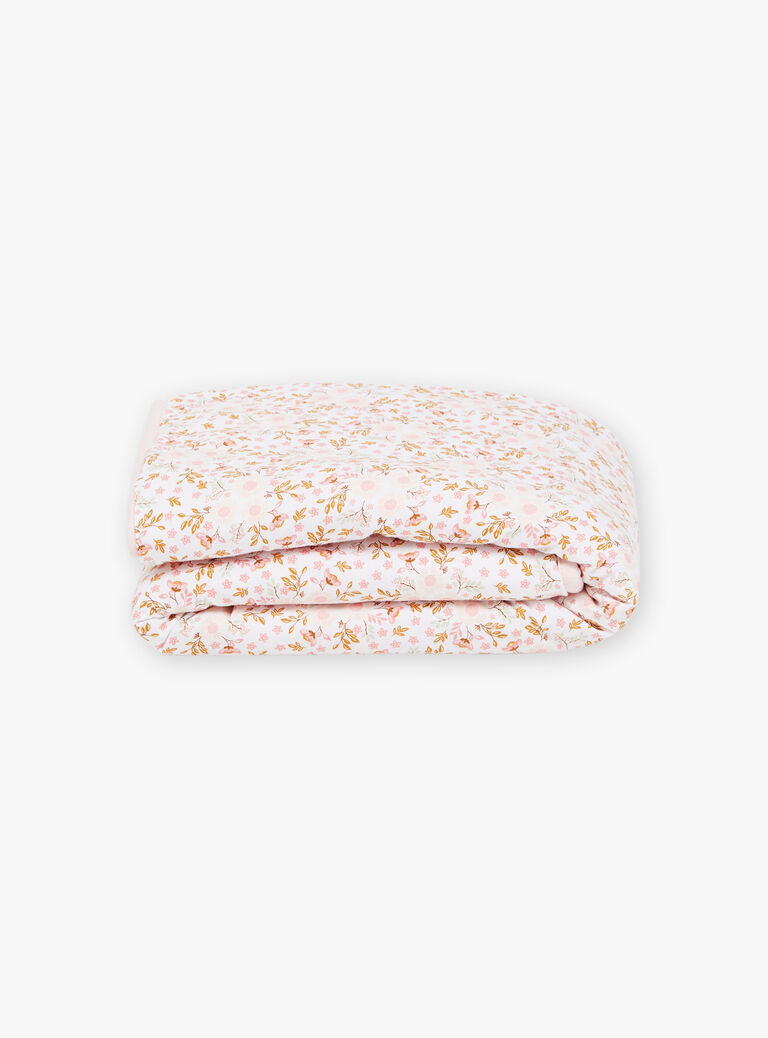 Couverture de naissance rose clair à fleurs