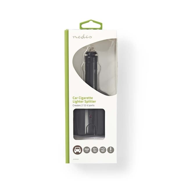 Nedis Universal DC Power Adapter | Biladapter | 120 W | Indgangsspænding: 12 V DC | 12 V DC | Maksimal udgangsstrøm pr. port: 10 A | Sort