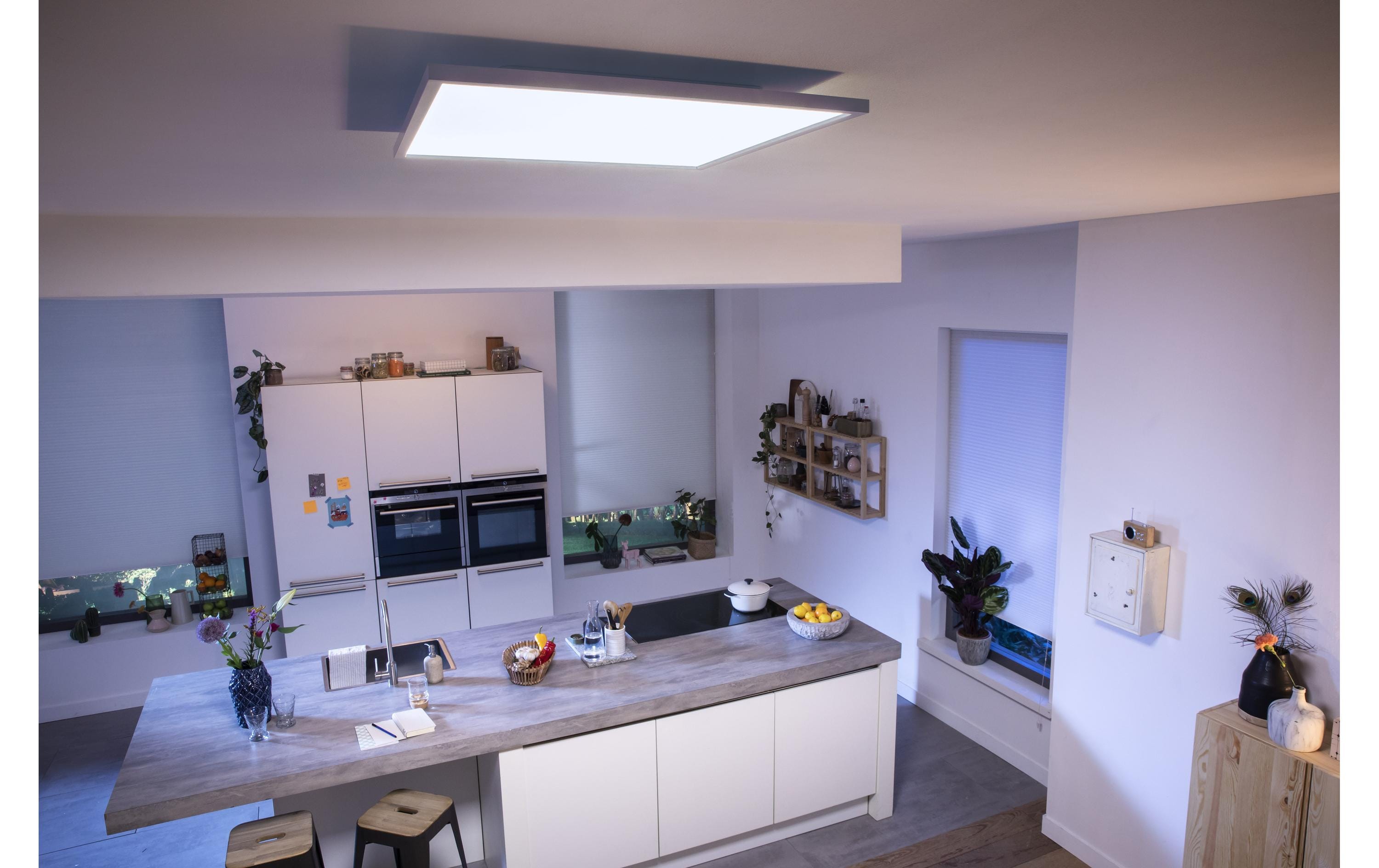 White Ambiance Aurelle Panelleuchte 30 x 30 Weiss + Dimmer<br>Flaches Hue Panel