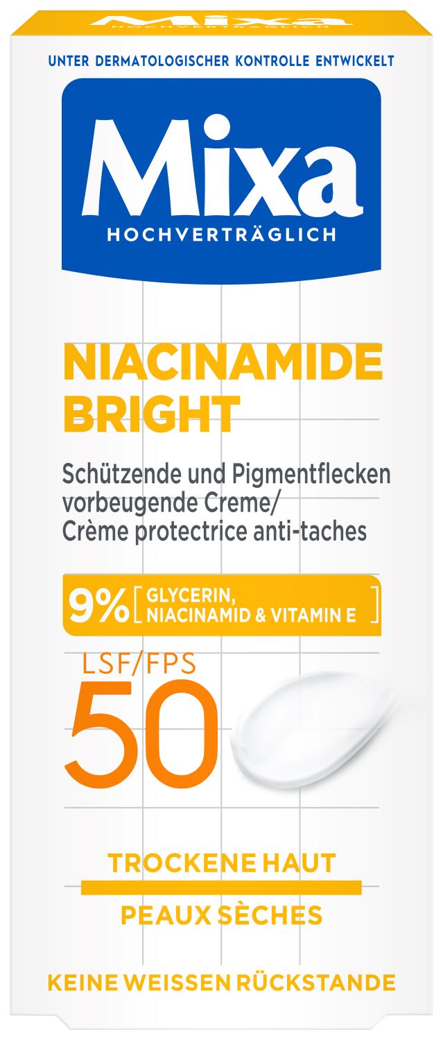 MIXA Niacinamide Bright Creme<br>50 ml, Creme, LSF 50 Pigmentflecken trockene Haut