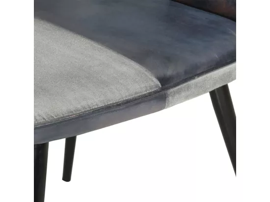 Chaise à oreilles Gris Cuir véritable