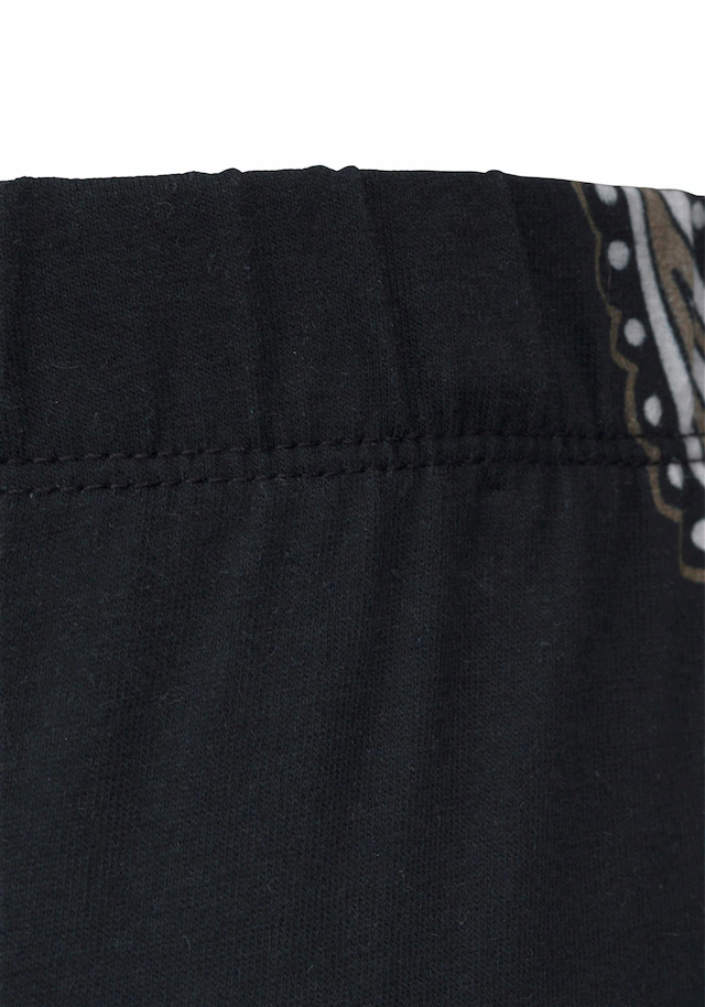 LASCANA Caprileggings  mit Zierbändern am Beinabschluss, Allover-Druck, 3/4-Länge