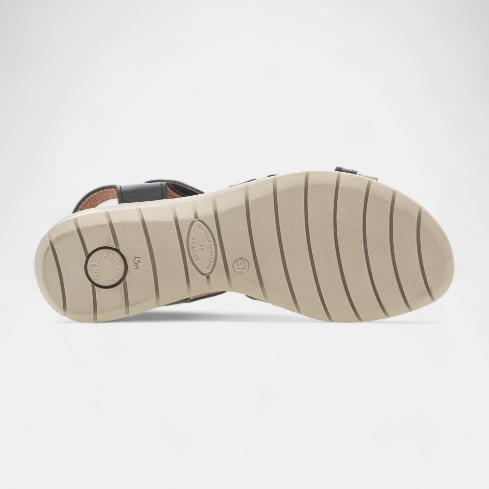 Sandales Femme en cuir noir