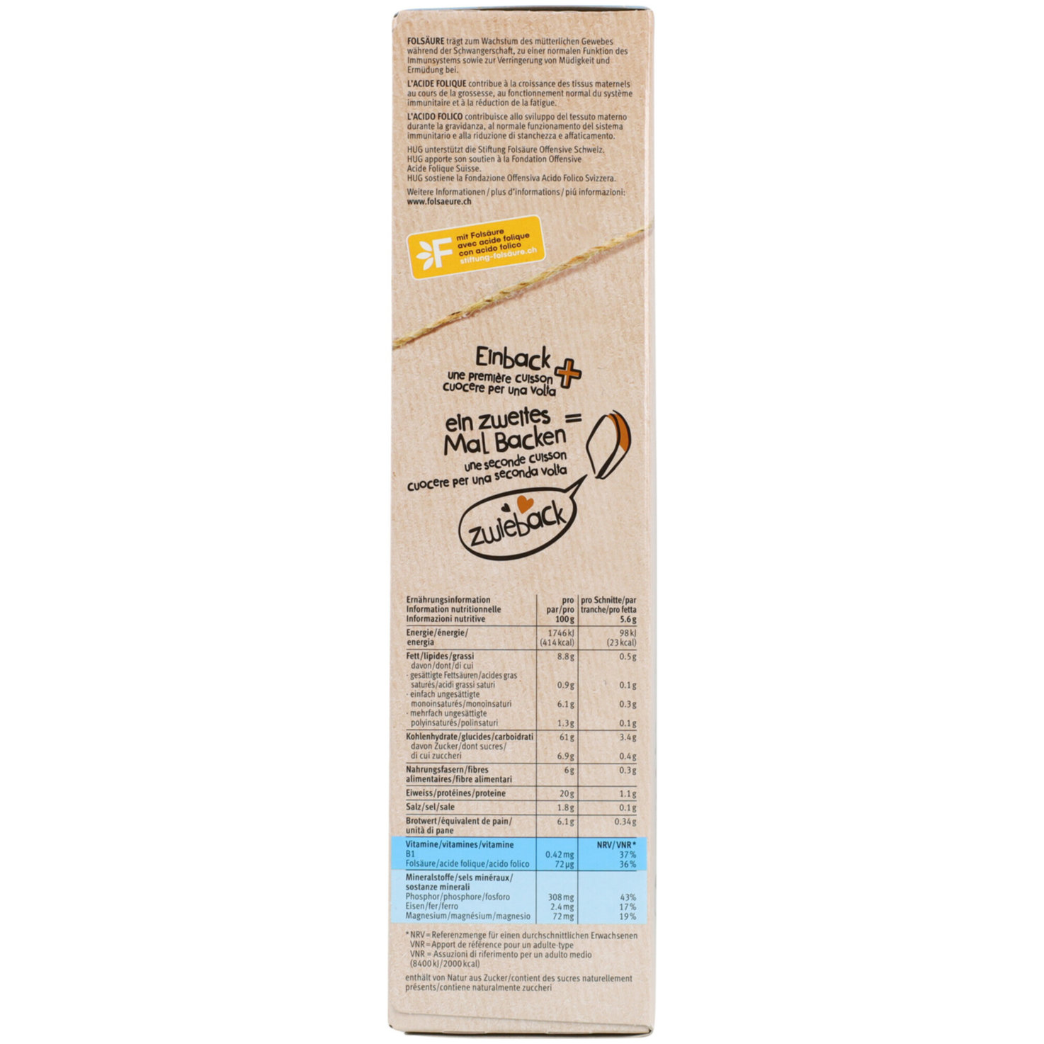 Hug Zwieback ohne Zucker 250g