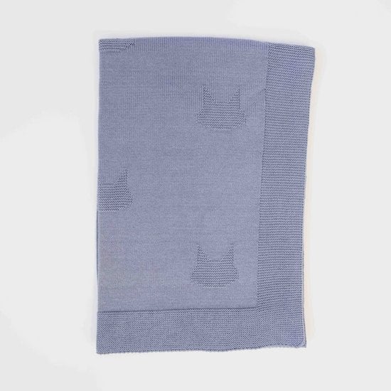 Petits chats Couverture en tricot   Bleu Orage        de               La Manufacture de Layette