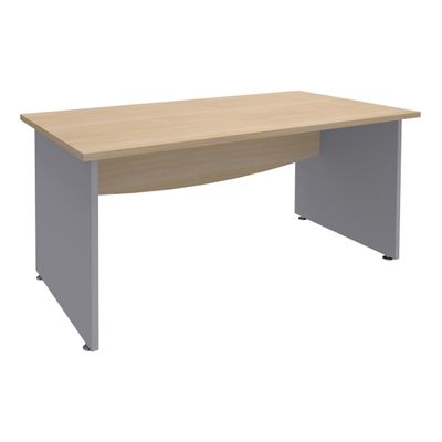 Bureau droit DUAL - L180 - Pieds Alu - plateau imitation Chêne clair