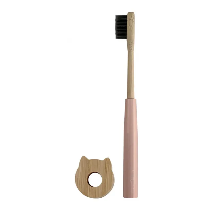 Cookut Brosse à dents complète enfant rechargeable, avec socle en bois  | Rose