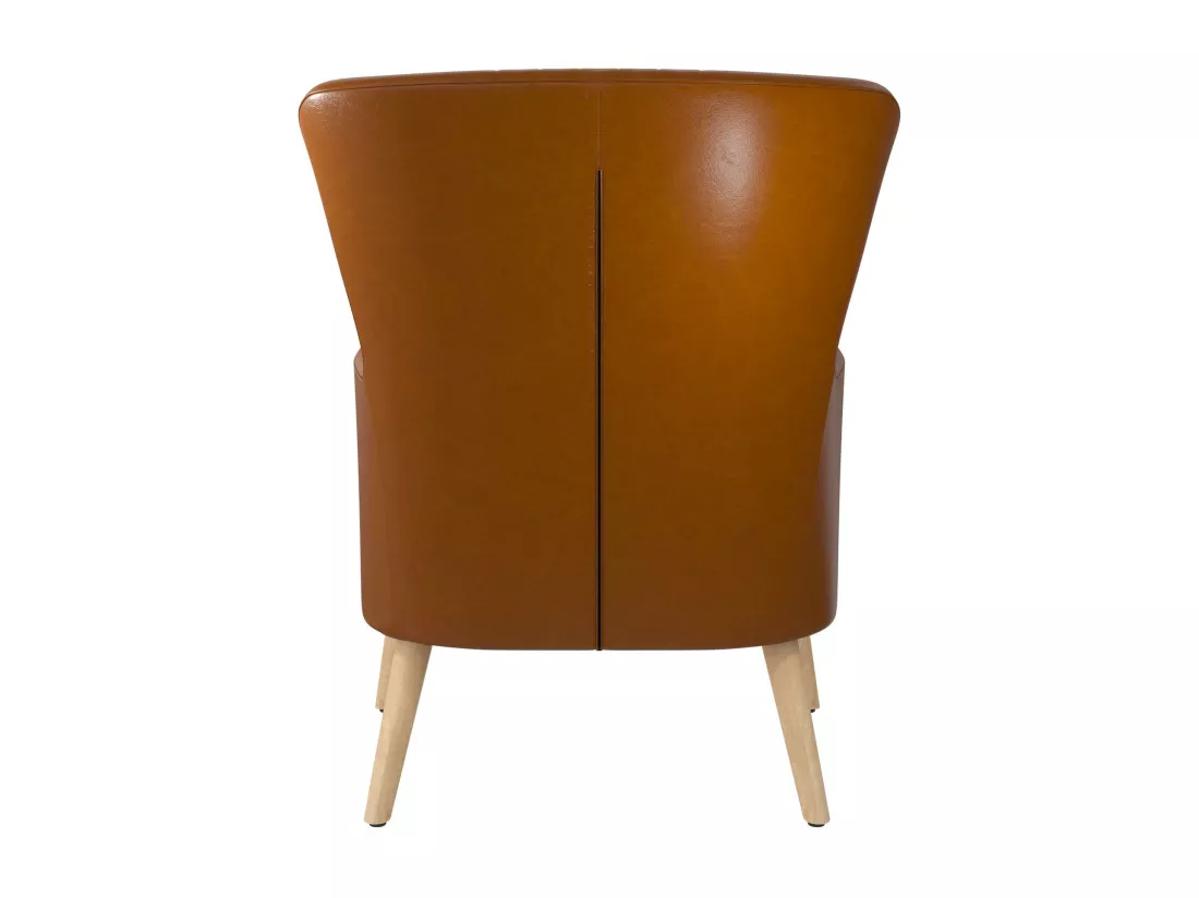Wynn | Chaise d'appoint rembourrée en faux cuir camel