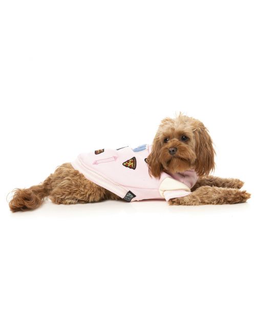 Fuzzyard The Letterman Jacket Roze - Hondenkleding