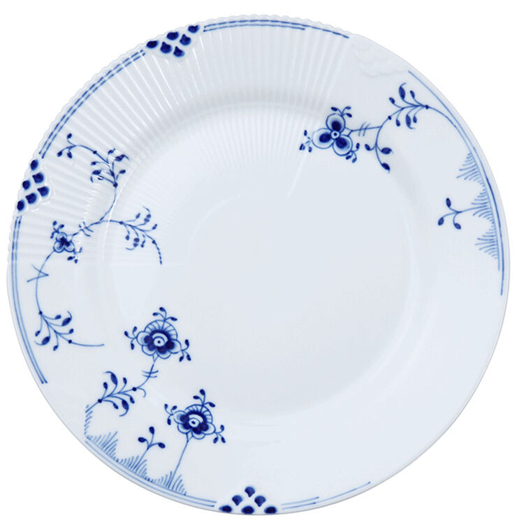 Royal Copenhagen Blå Elements 22 cm. tallerken Hvid, blå