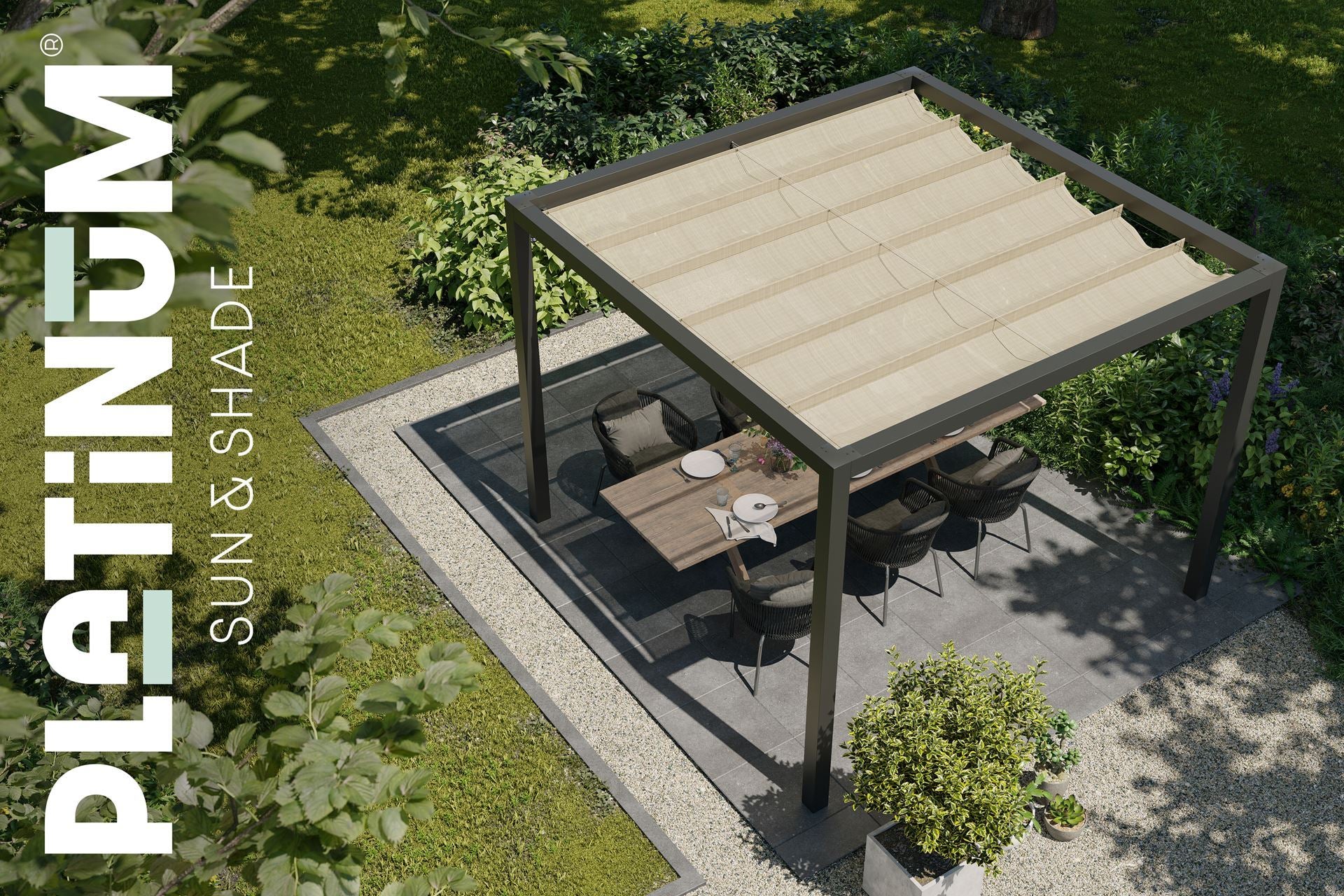 Platinum Sun & Shade Harmonica Schaduwdoek - B290xL300 cm - Greige -