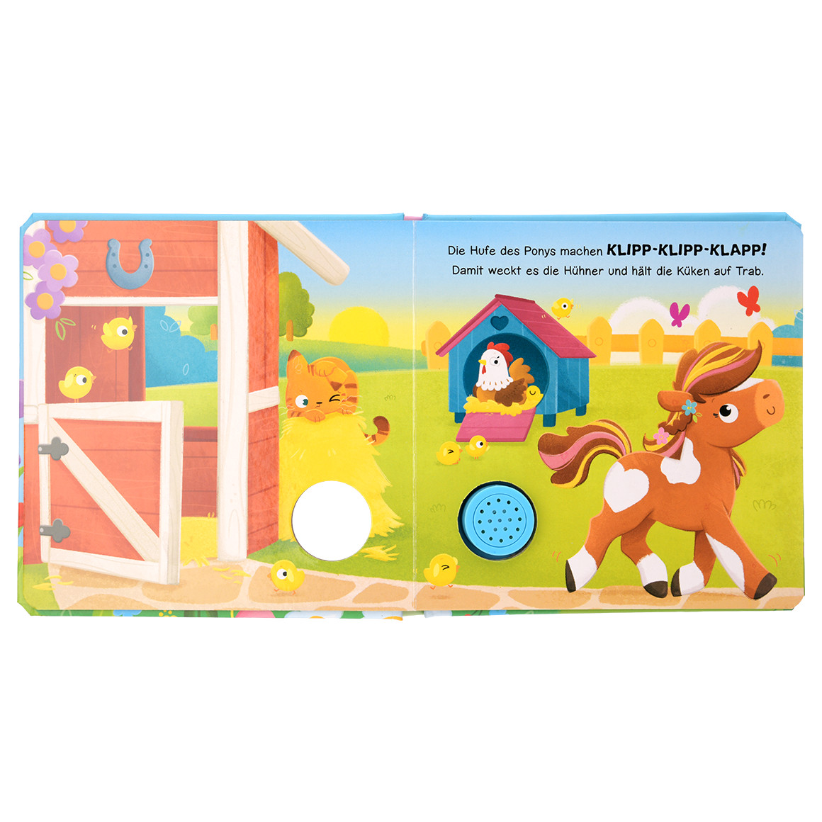 Topomini Soundbuch Pony mit Hufgeklapper hellblau / bunt