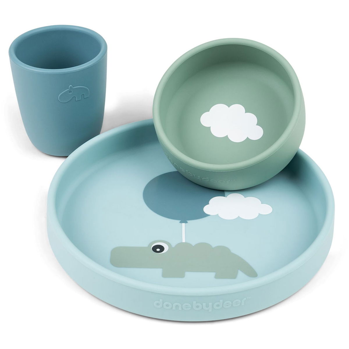 Done by DeerDone by Deer   Silikon Dinner Set happy clouds blue