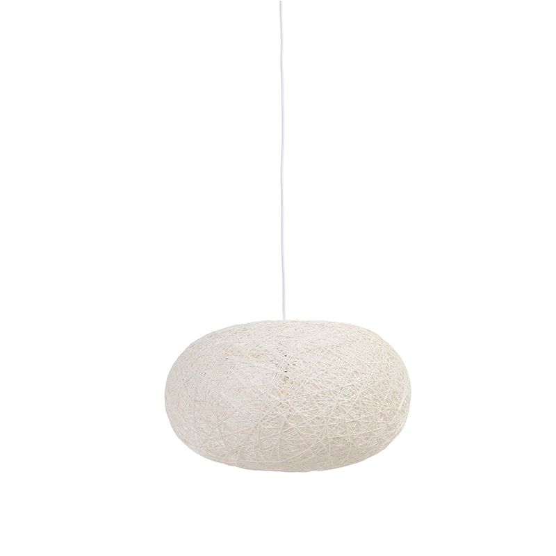 Landelijke hanglamp wit 50 cm - Corda Flat