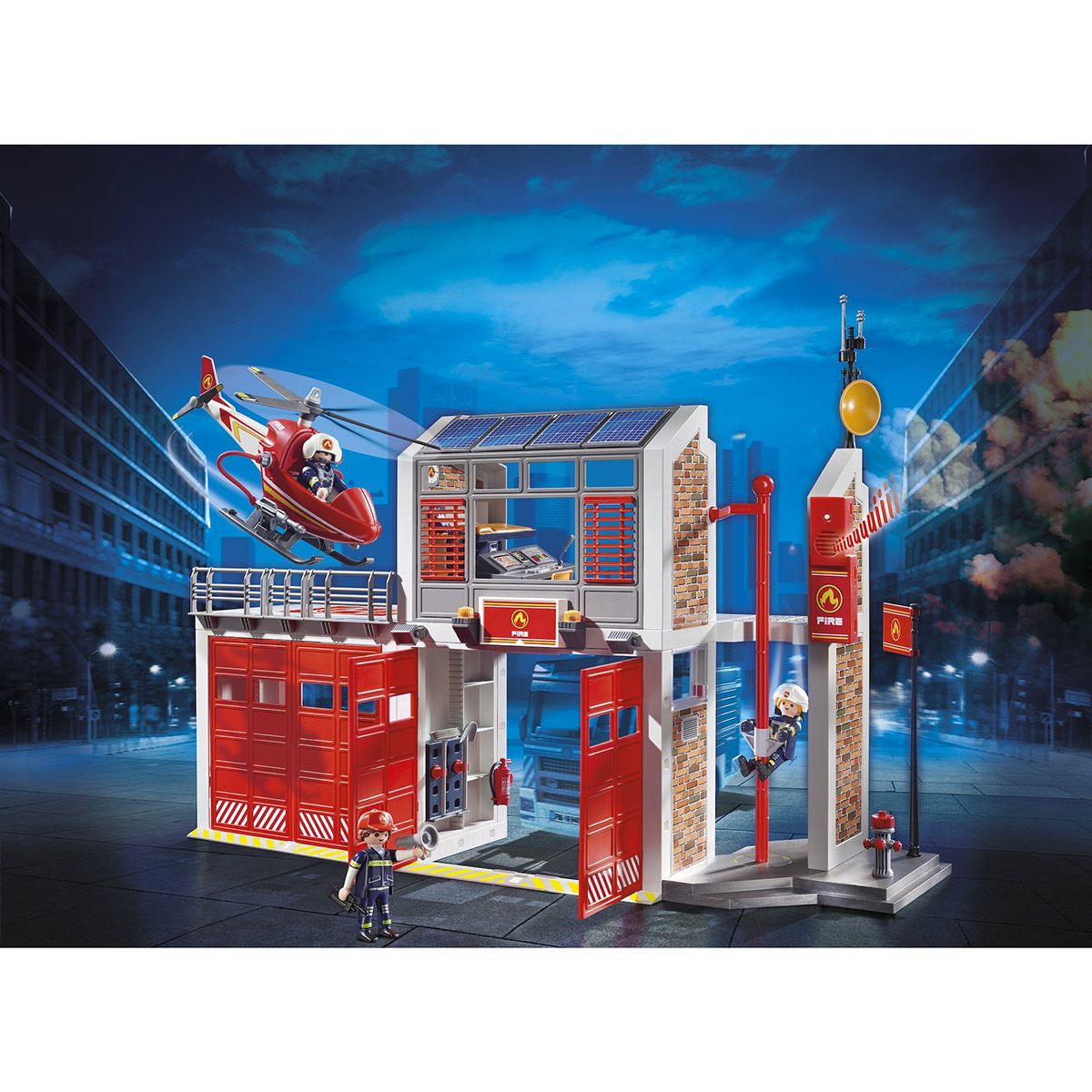 Caserne pompier et hélicoptère Playmobil City Action 9462