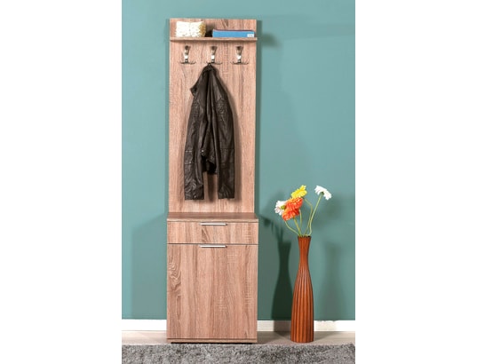 PEGANE - Meuble d'entrée, banc de vestiaire en bois avec 1 porte et t...