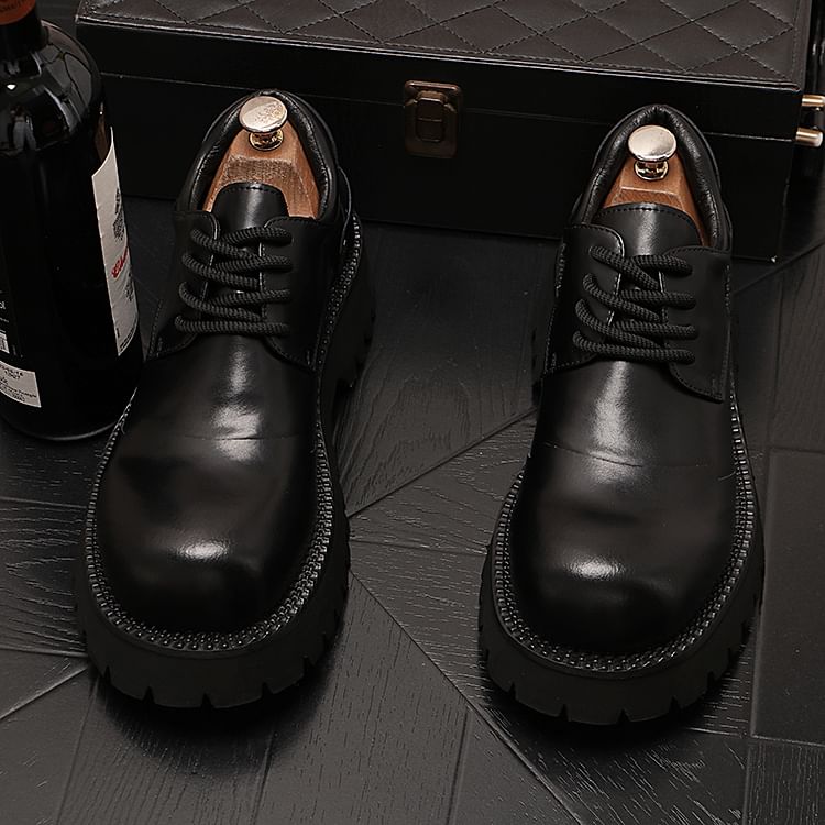 Mr Ozera - Plateau veterschoenen met effen hak