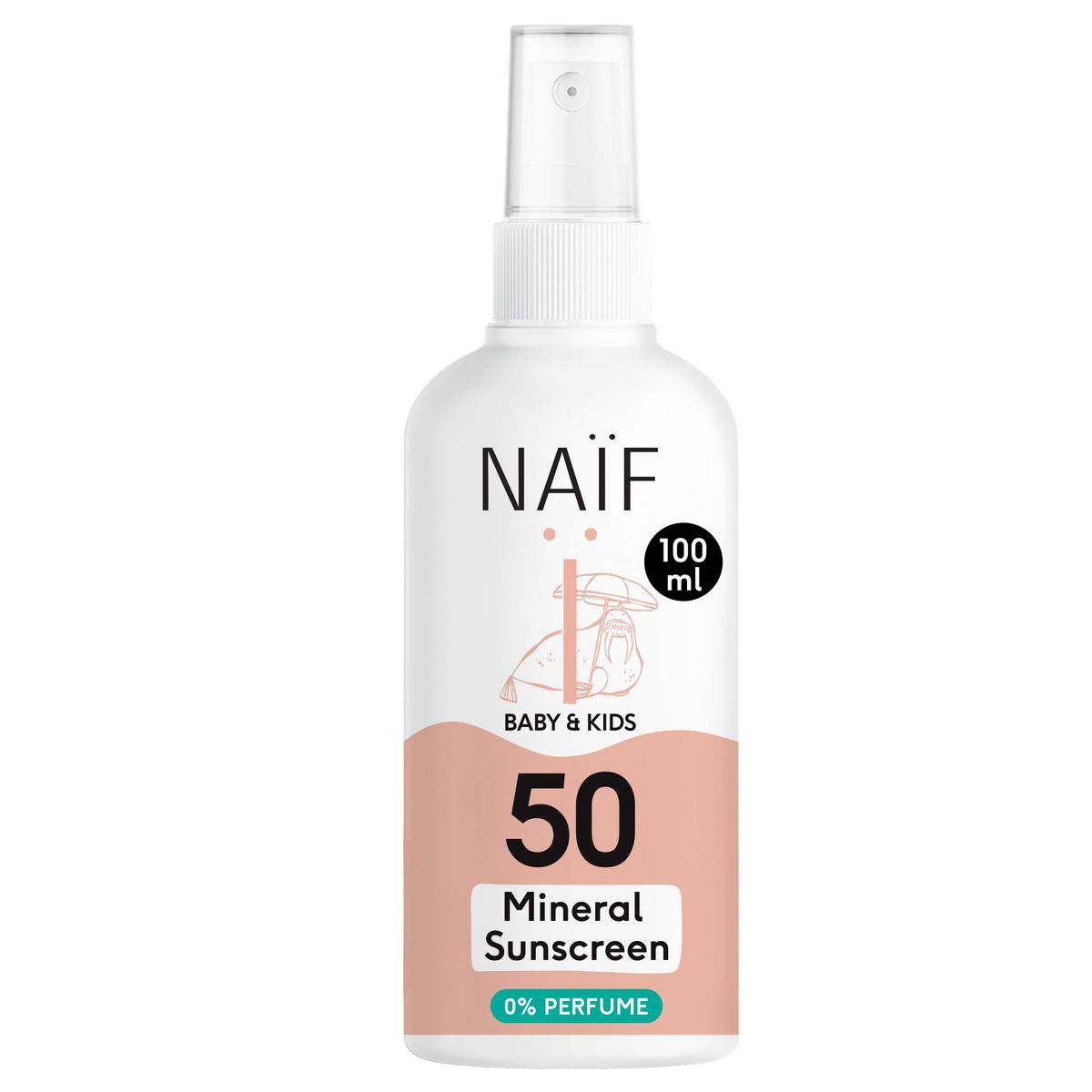 NAÏFNAÏF   Mineralisches Sonnenschutzspray für Baby und Kind ohne Parfüm 100ml