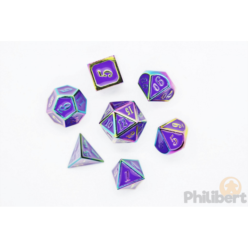 Set de 7 Dés JDR métalliques - Iridescence