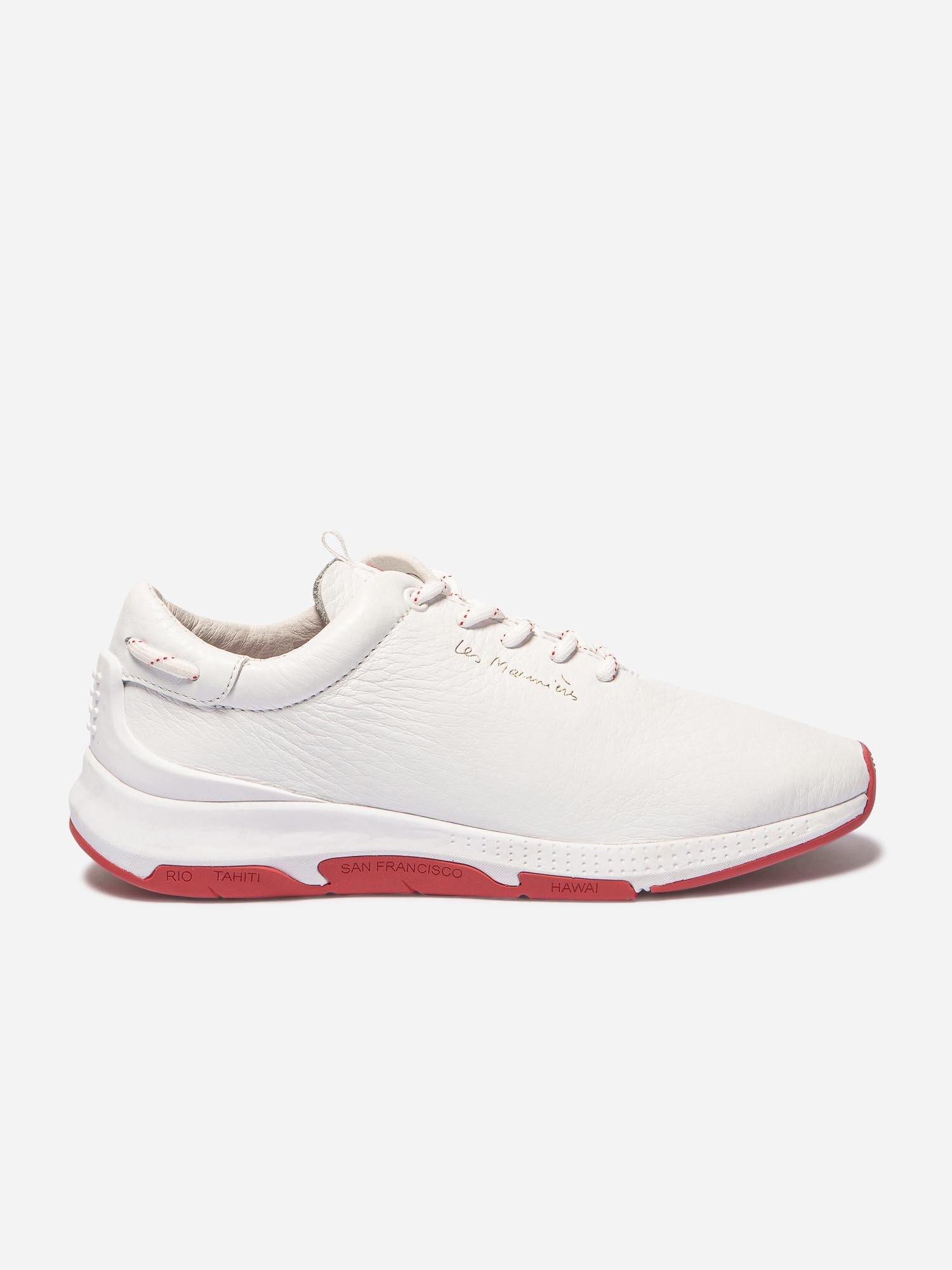 Tennis Femme Confort Cuir Blanc