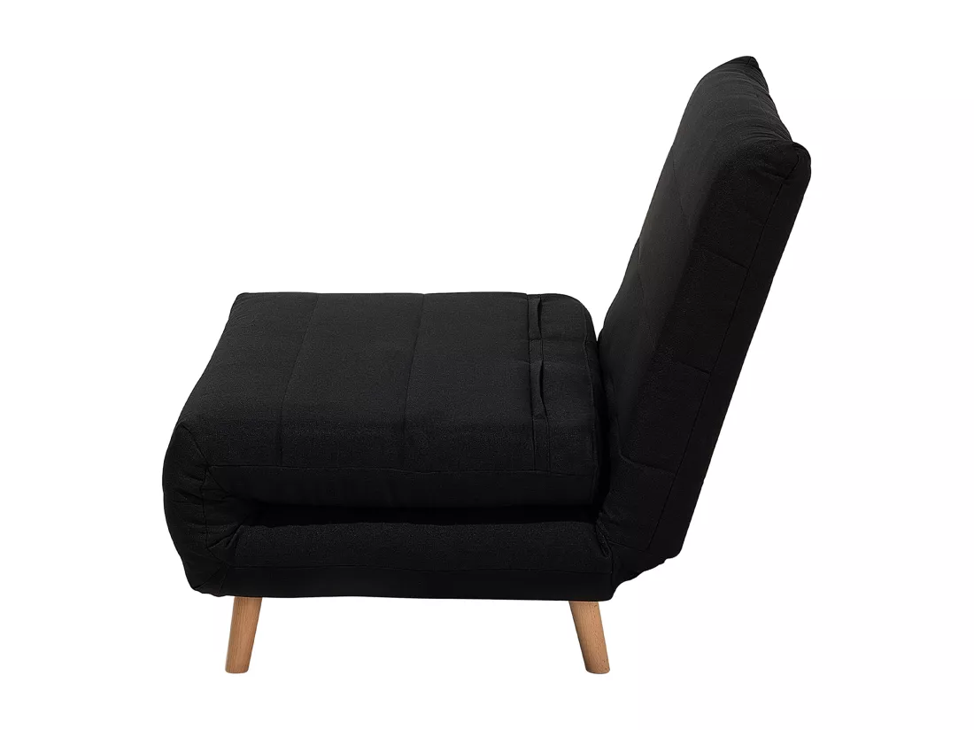Banquette convertible 1 place en tissu noir SETTEN