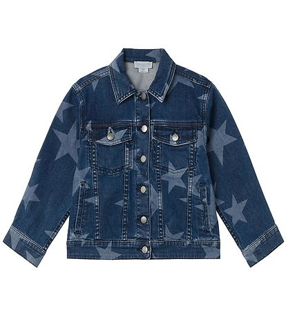 Stella McCartney Kids Jeansjacke - Blau/Weiß m. Sternen