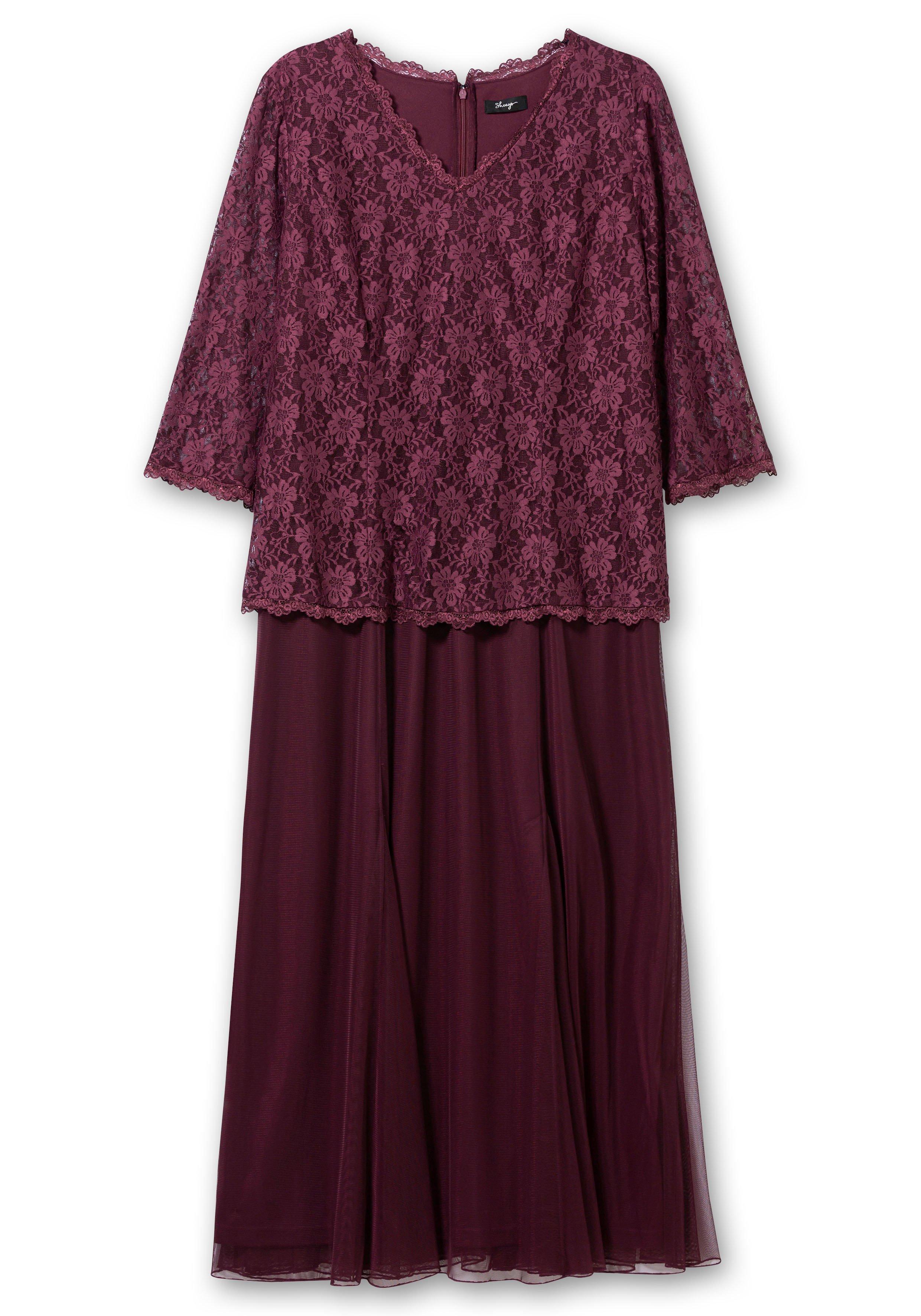 Abendkleid mit Spitzenoberteil und Chiffonrock