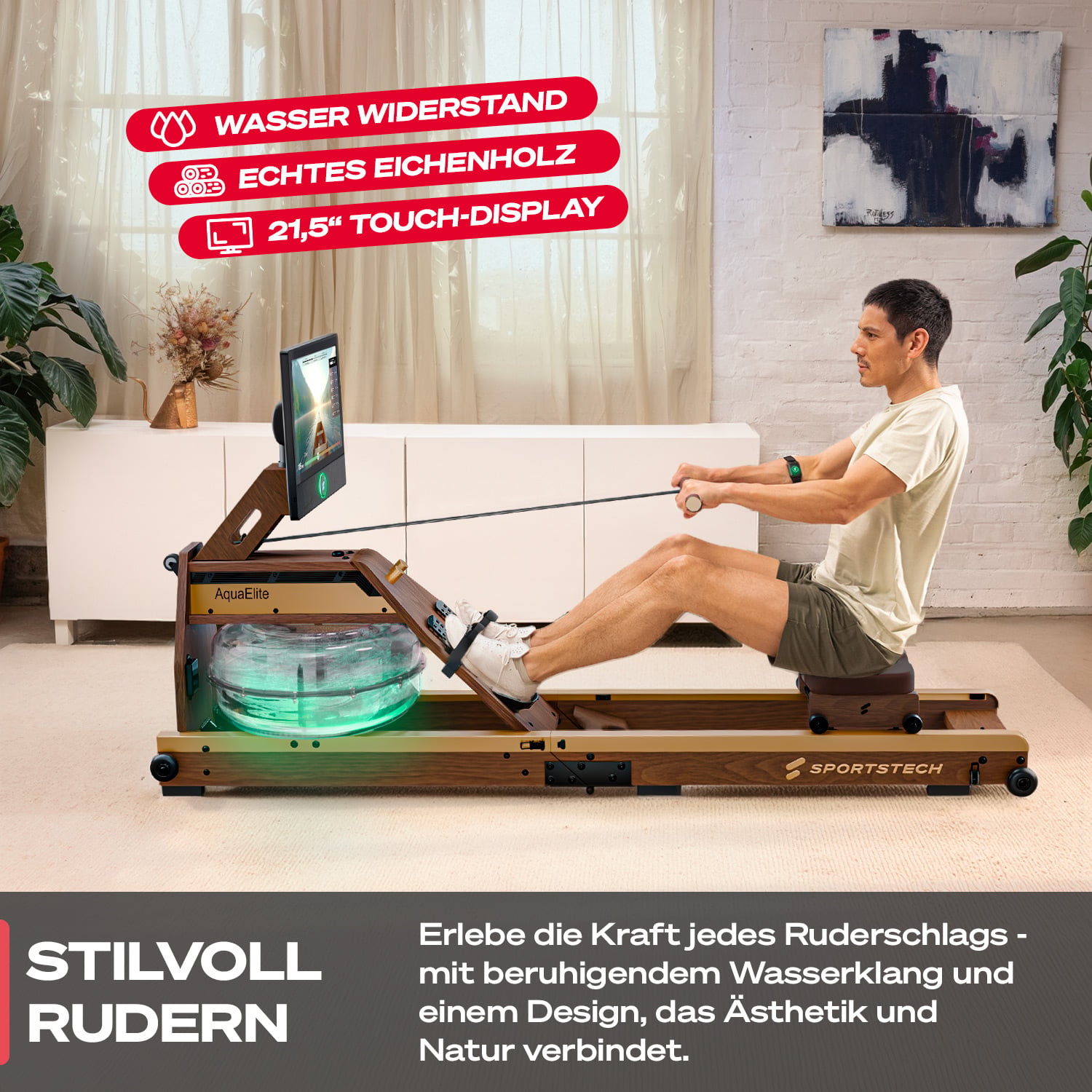 Aqua Elite Rudergerät Dunkelbraun 21,5