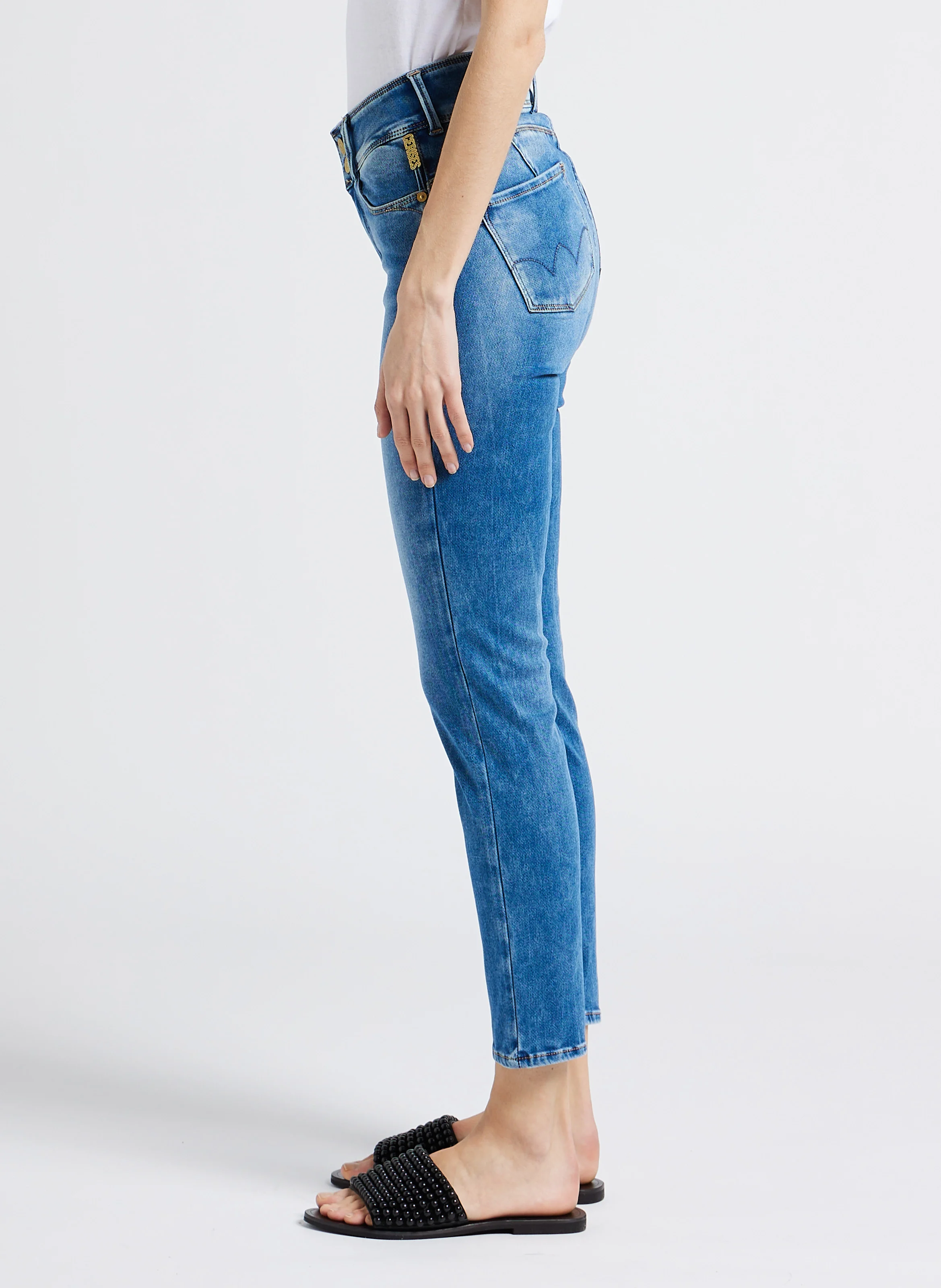 KAWI - Jean slim taille basse | Bleu