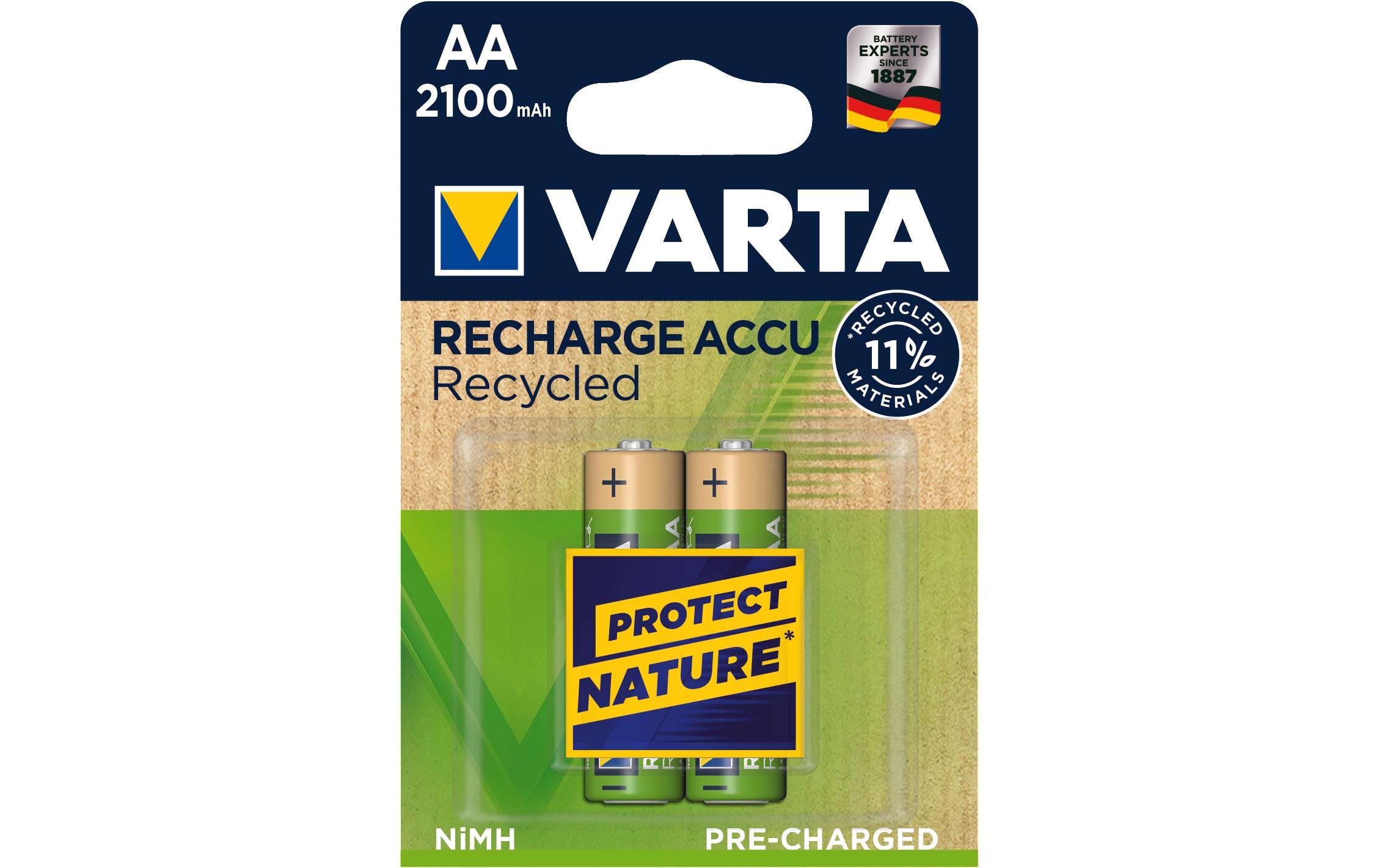 Akku Recycled NiMH Mignon AA 2100 mAh, 2 StückAA-Akkus im 2er-Pack