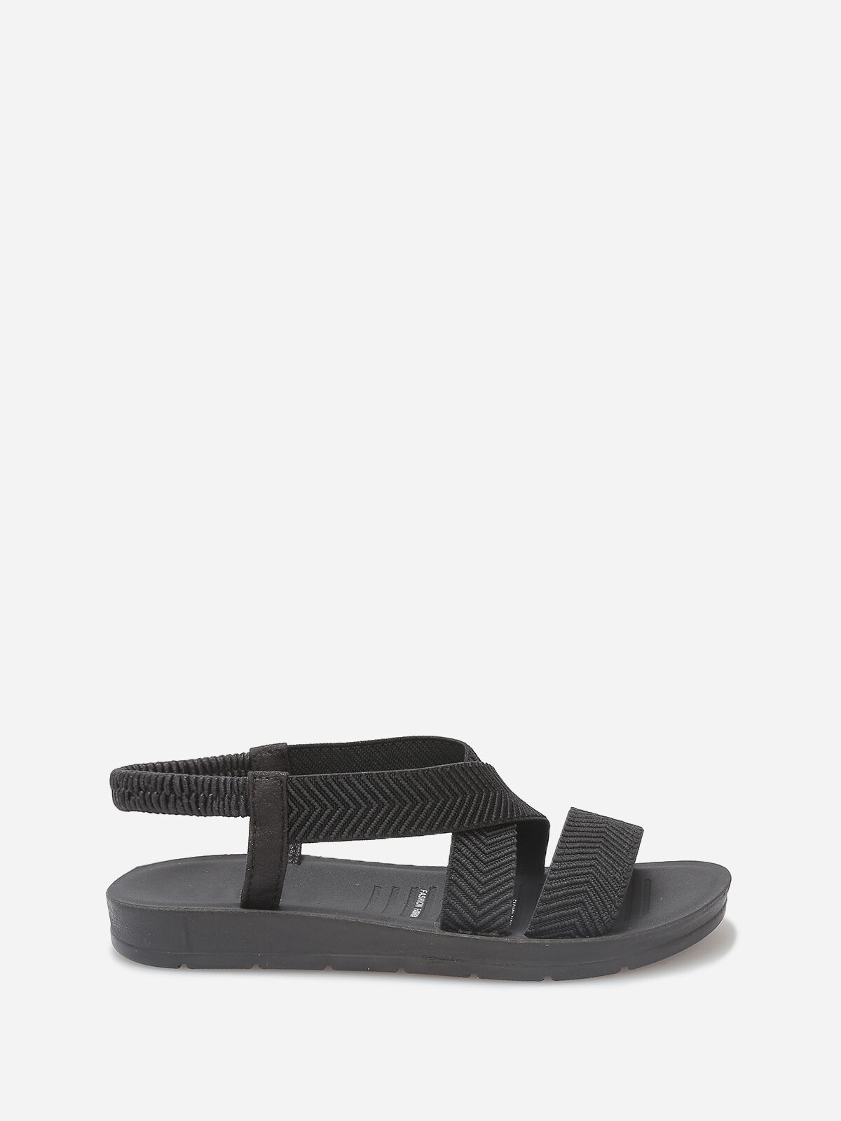 Sandales à brides élastiques croisées- Noir