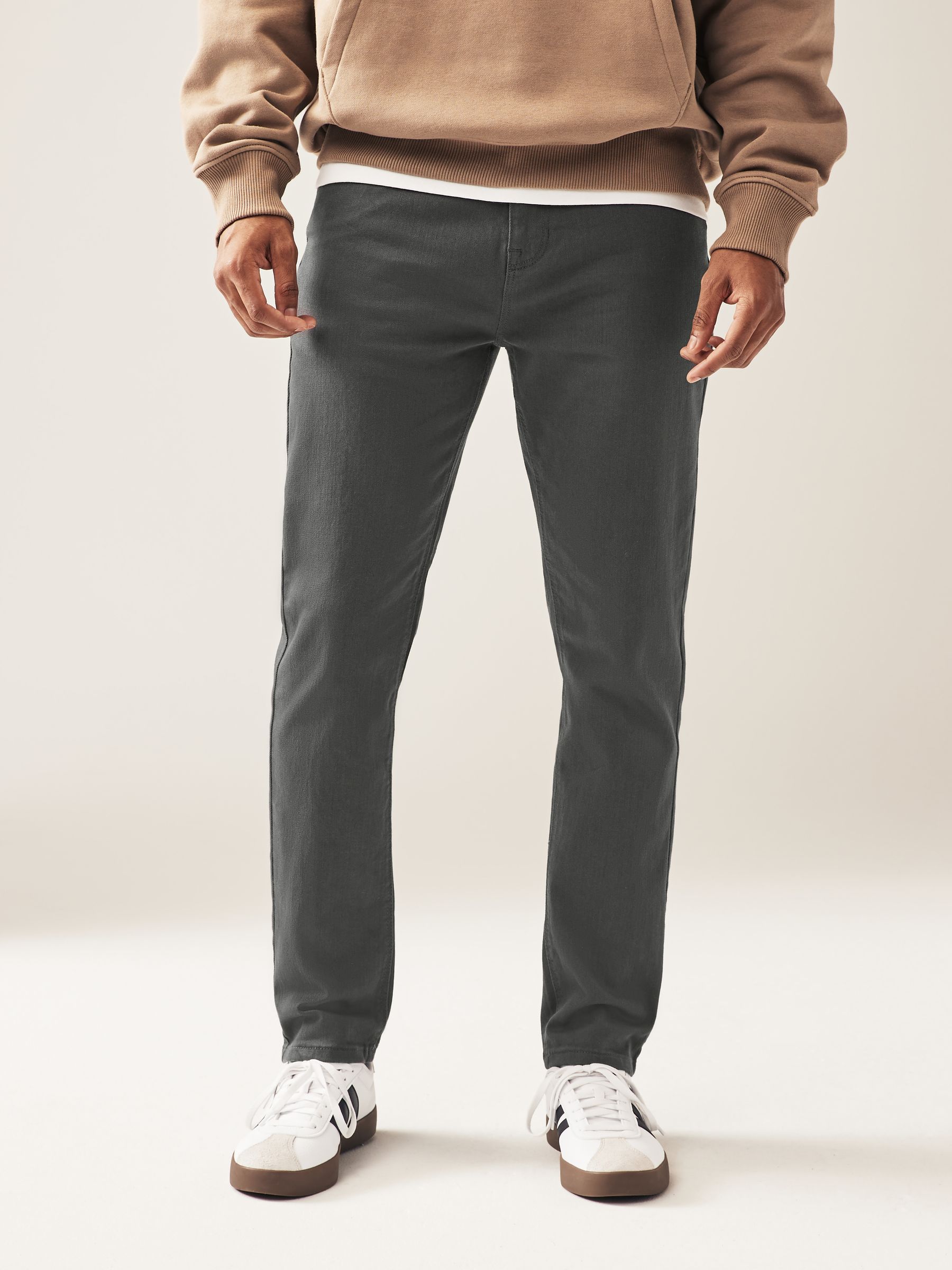 Antraciet - Enkele - Slim fit klassieke stretchy jeans