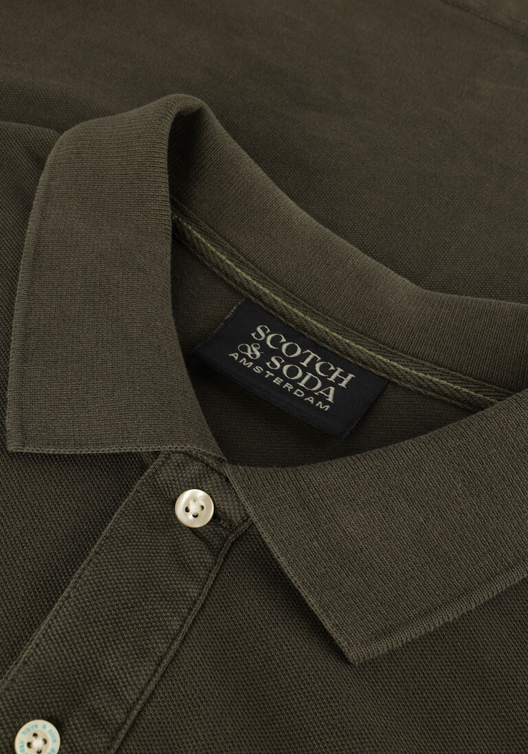 SCOTCH & SODA donkergroene scotch & soda polo garment dye organic cotton pique polo