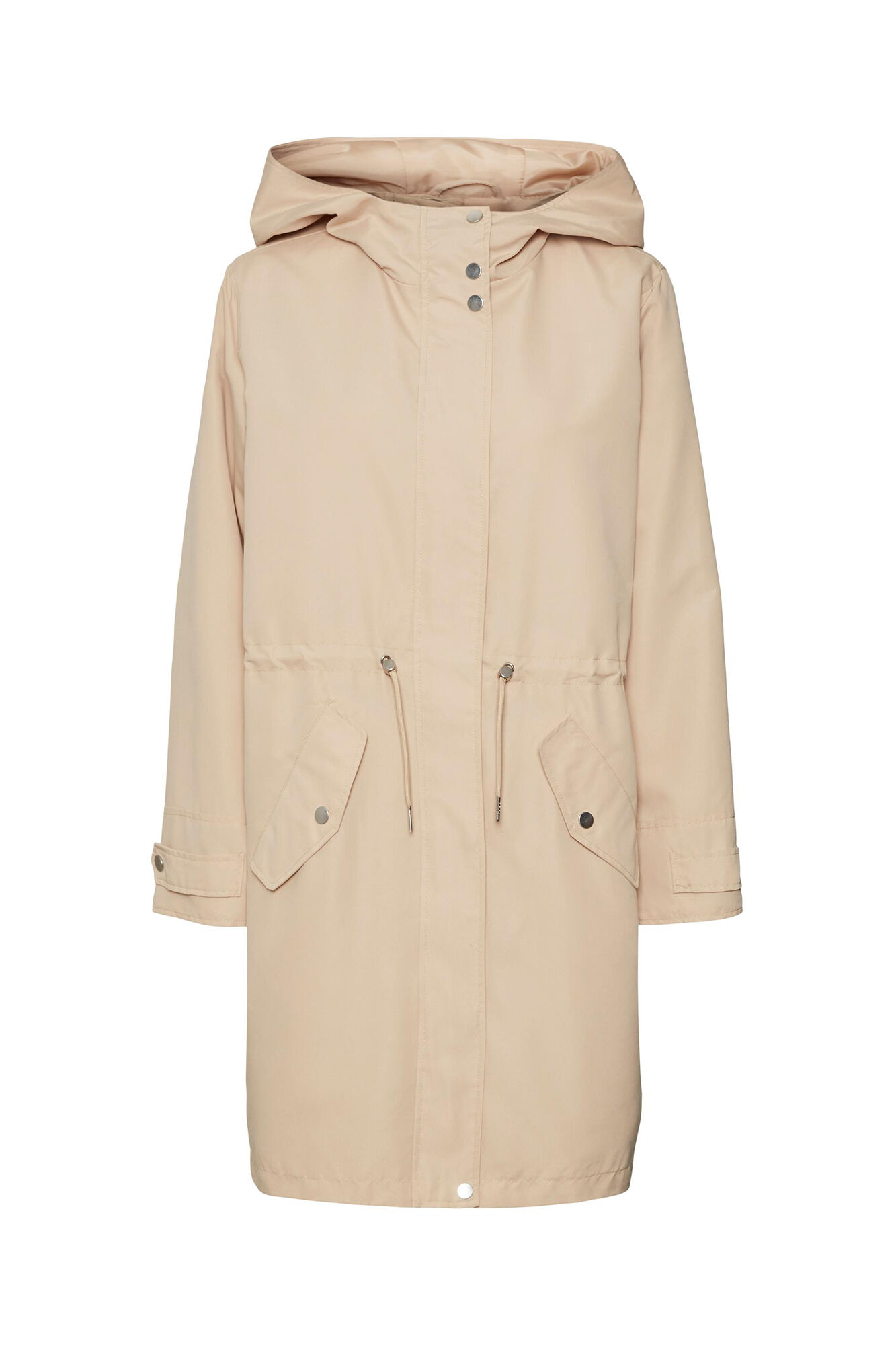 Parka comprida com capuz - Marrom