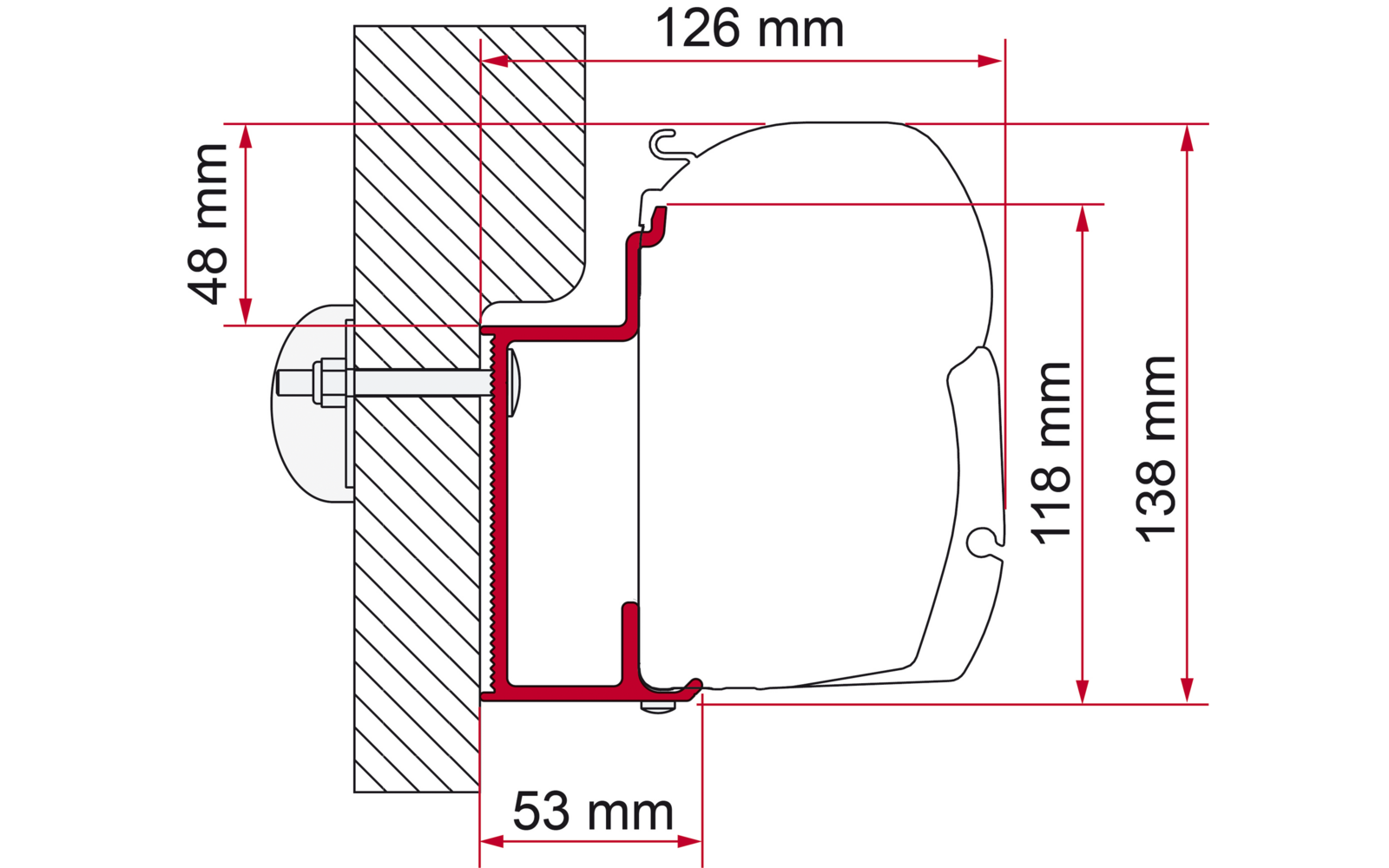 Fiamma Markisenadapter Eura Mobil Karmann Wandmontage