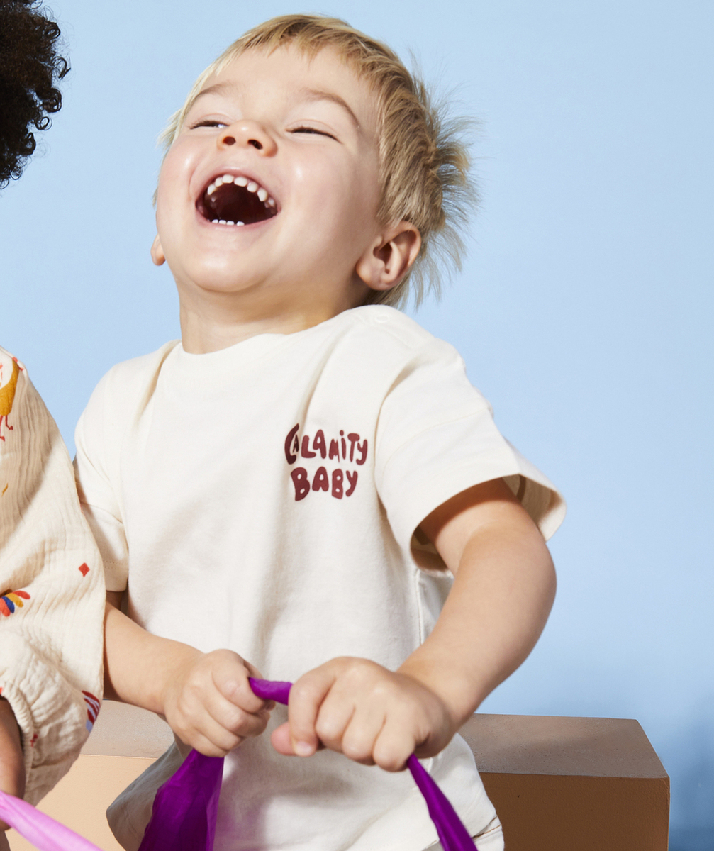 t-shirt bébé garçon en coton bio sans teinture thème calamity baby