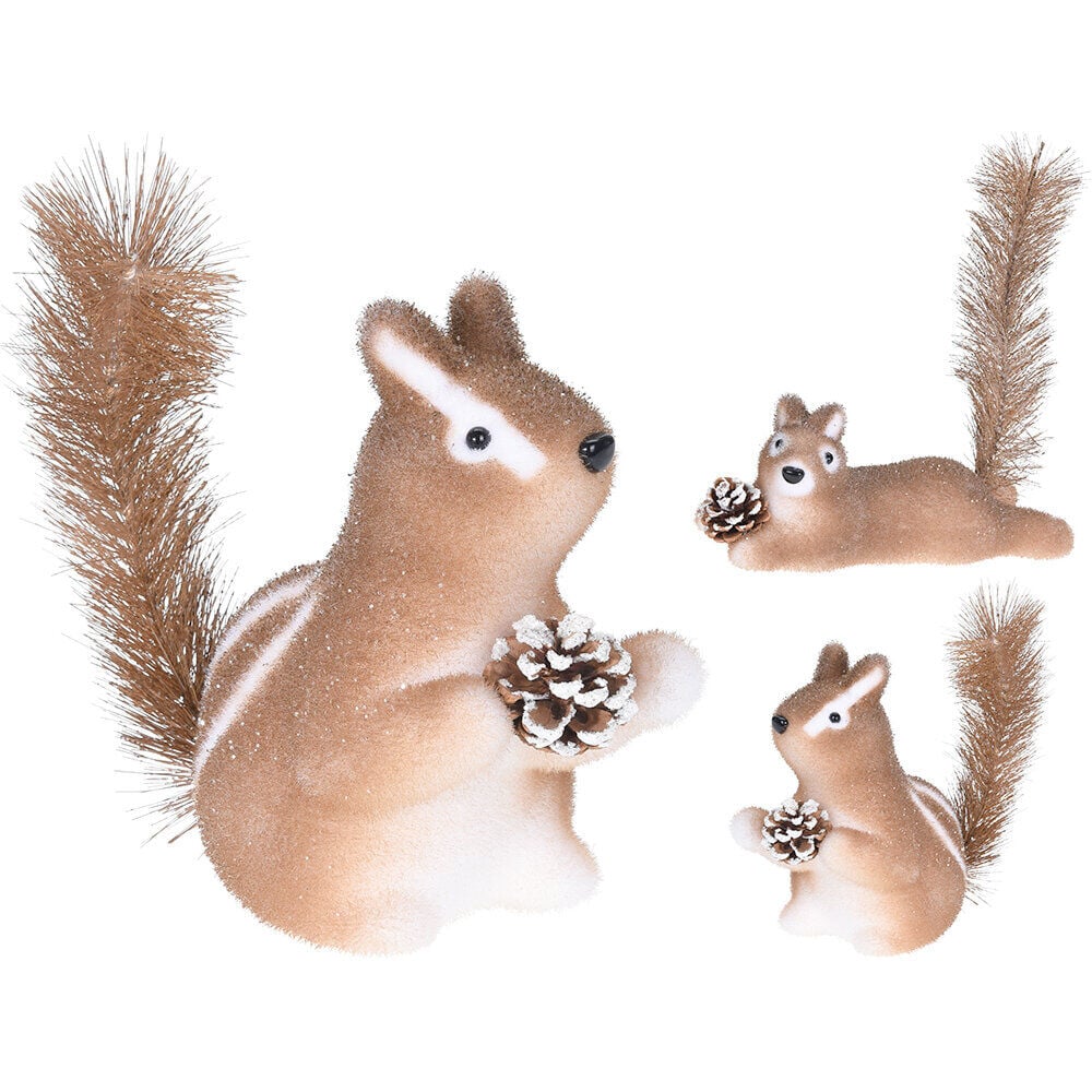 Figurine écureuil avec pomme de pin décoration de Noël